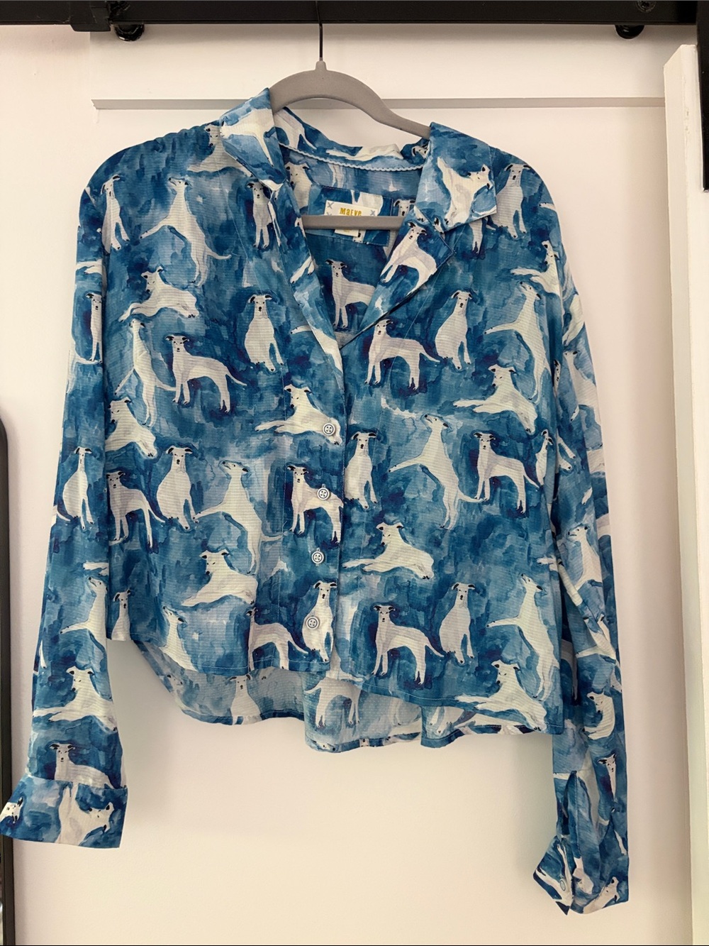 Maeve Anthropologie Greyhound Dog Button Down